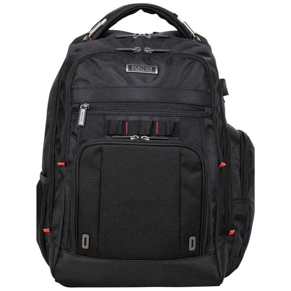 Kenneth Cole Reaction Black Backpack with Red Accents, travel bag